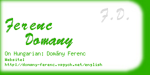 ferenc domany business card