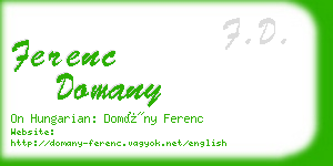 ferenc domany business card